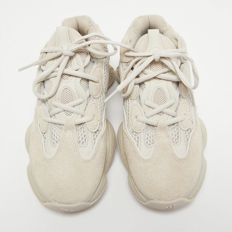 Pre Owned Yeezy x Adidas Off White Mesh and Suede 500 Blush Sneakers Size 39 1/3