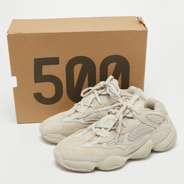 Pre Owned Yeezy x Adidas Off White Mesh and Suede 500 Blush Sneakers Size 39 1/3