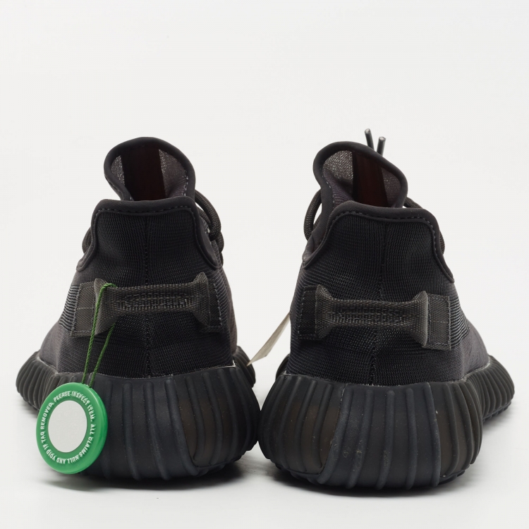 Pre Owned adidas Yeezy Black Mesh Boost 350 V2 Mono Cinder Sneakers Size 42