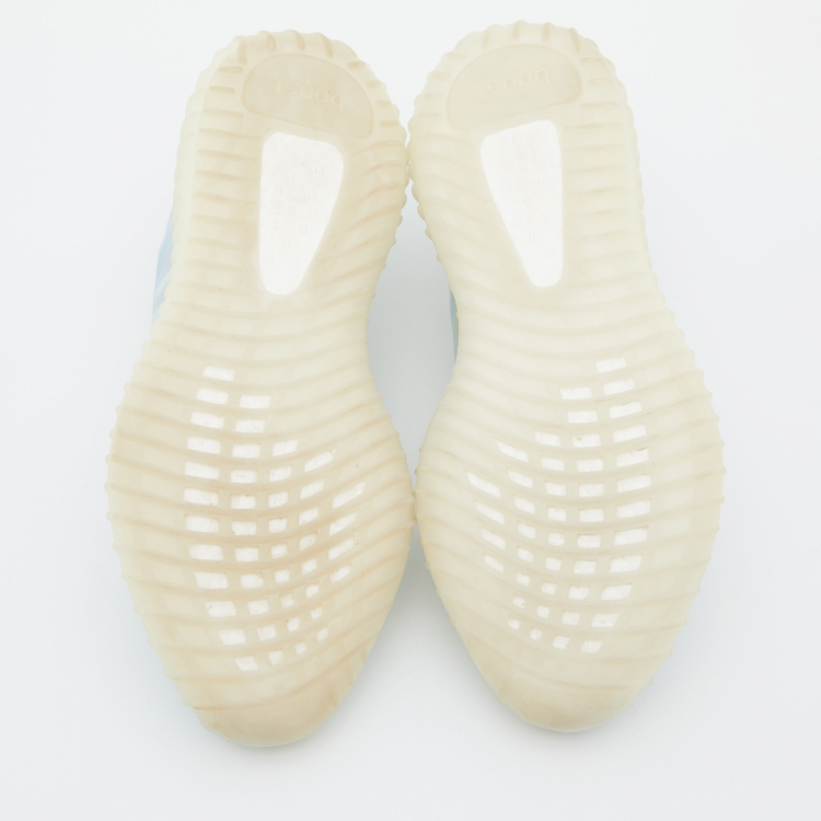 Pre Owned Yeezy x Adidas Blue Mesh Boost 350 V2 Mono Ice Sneakers Size 44
