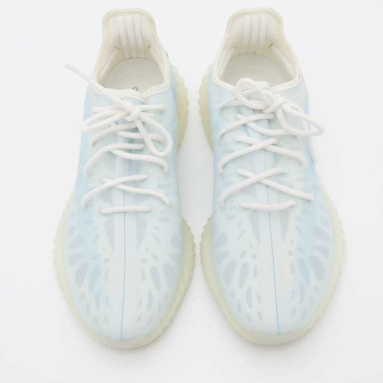 Pre Owned Yeezy x Adidas Blue Mesh Boost 350 V2 Mono Ice Sneakers Size 44