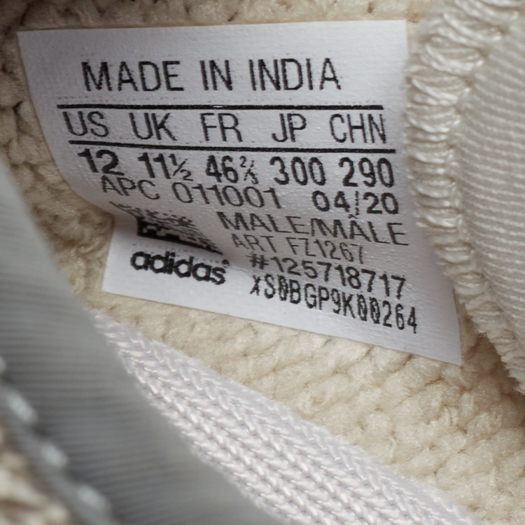 Pre Owned Yeezy x Adidas Brown/White Knit Fabric Boost 350 V2 Zyon Sneakers Size 46 2/3