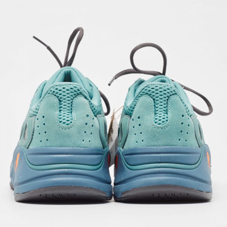 Pre Owned Yeezy x Adidas Nubuck And Mesh Boost 700 Faded Azure Sneakers Size 46 1/3
