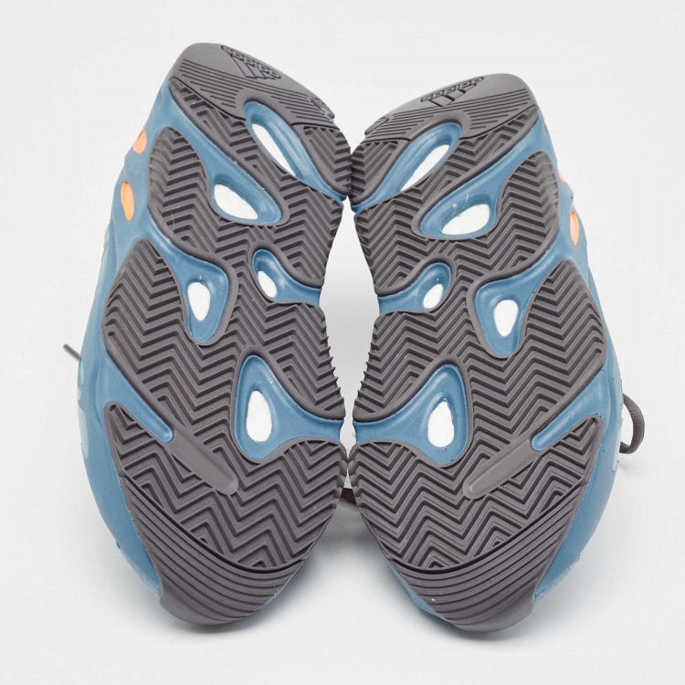 Pre Owned Yeezy x Adidas Nubuck And Mesh Boost 700 Faded Azure Sneakers Size 46 1/3