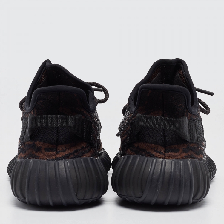 Pre Owned Yeezy x Adidas Black/Brown Knit Fabric Boost 350 V2 MX Rock Sneakers Size 44