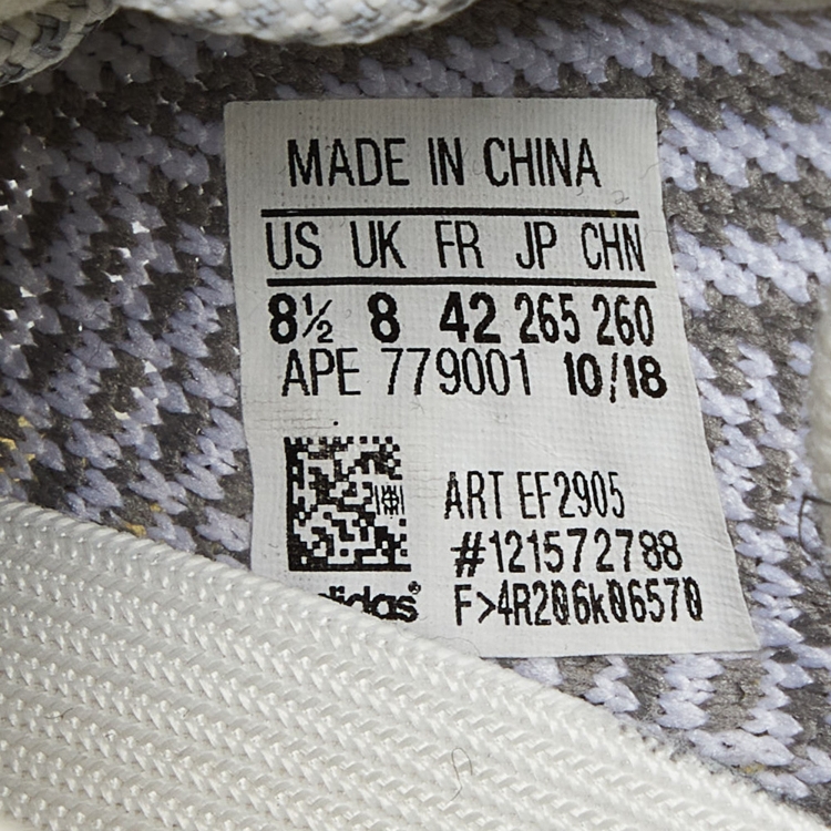 Pre Owned Yeezy x Adidas Grey/White Knit Fabric Boost 350 V2 Static Non Reflective Sneakers Size 42