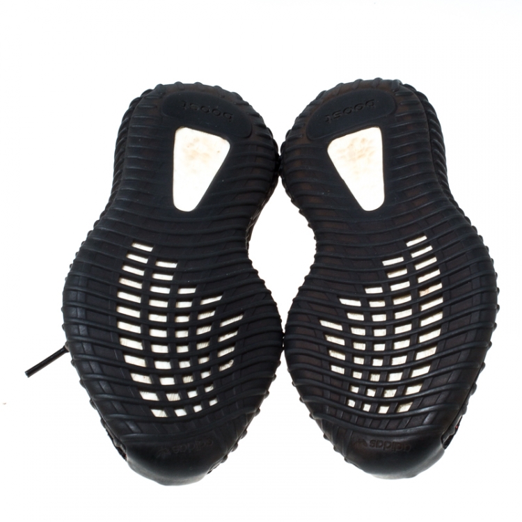 Pre Owned Yeezy x Adidas Black Cotton Knit Boost 350 V2 Sneakers Size 36.5