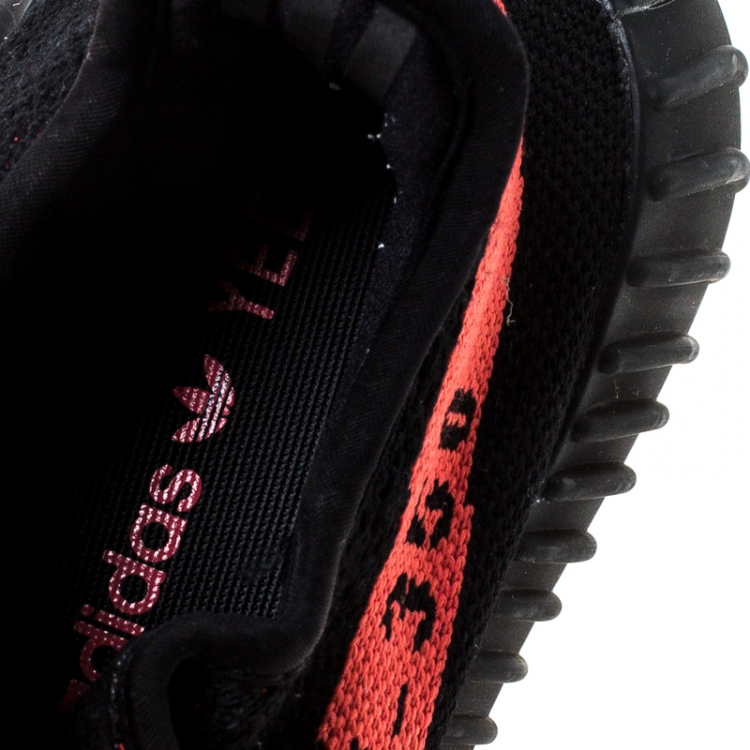 Pre Owned Yeezy x Adidas Black Cotton Knit Boost 350 V2 Sneakers Size 36.5