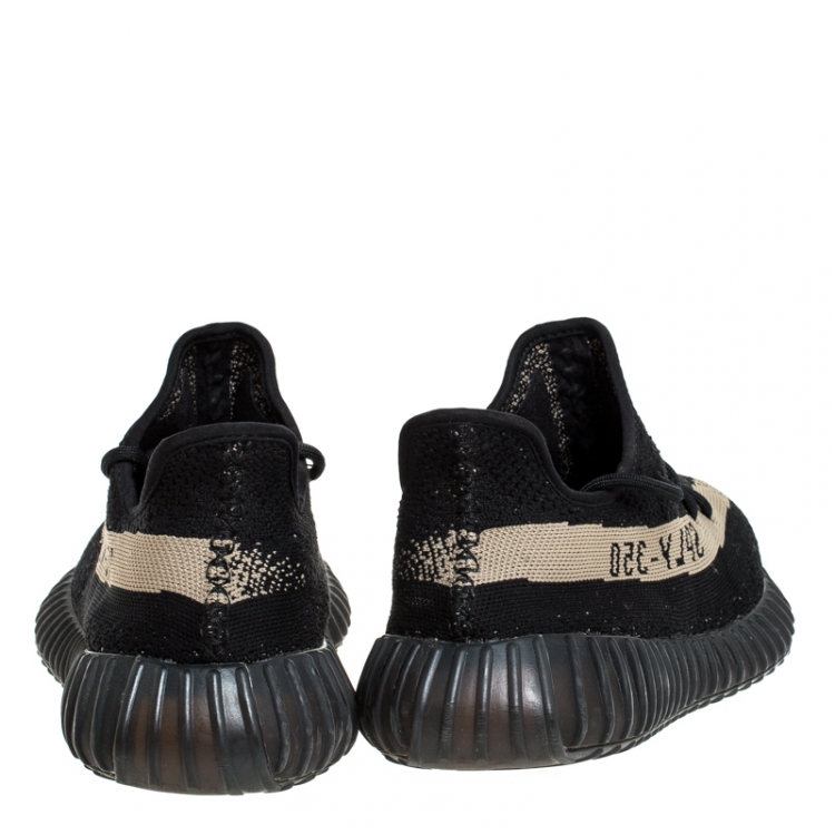 Pre Owned Yeezy x Adidas Black Cotton Knit Boost 350 V2 Sneakers Size 43.5