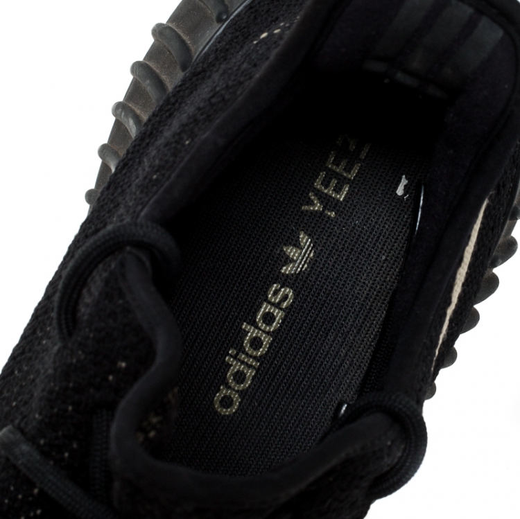 Pre Owned Yeezy x Adidas Black Cotton Knit Boost 350 V2 Sneakers Size 43.5