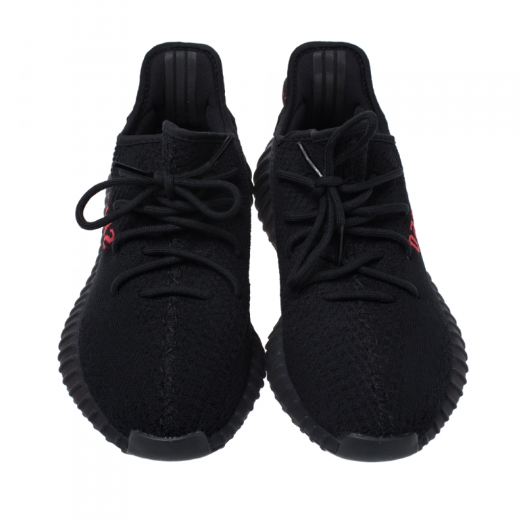 مملوكة مسبقًا Yeezy x Adidas Black Cotton Knit Boost 350 V2 Beluga Sneakers Size FR 42.5