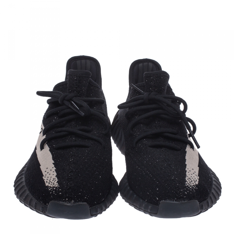 Pre Owned Yeezy x Adidas Black Cotton Knit Boost 350 V2 Sneakers Size 43.5