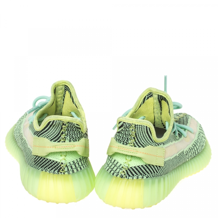 Pre Owned Yeezy x Adidas Yellow Cotton Knit Yeezreel Non-reflective Boost 350 V2 Sneakers Size 41.5