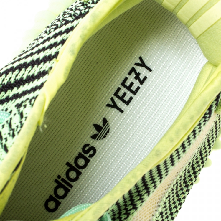 Pre Owned Yeezy x Adidas Yellow Cotton Knit Yeezreel Non-reflective Boost 350 V2 Sneakers Size 41.5