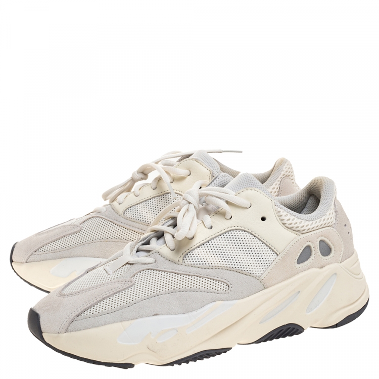 Pre Owned Yeezy x Adidas White Analog Boost 700 Sneakers Size 42