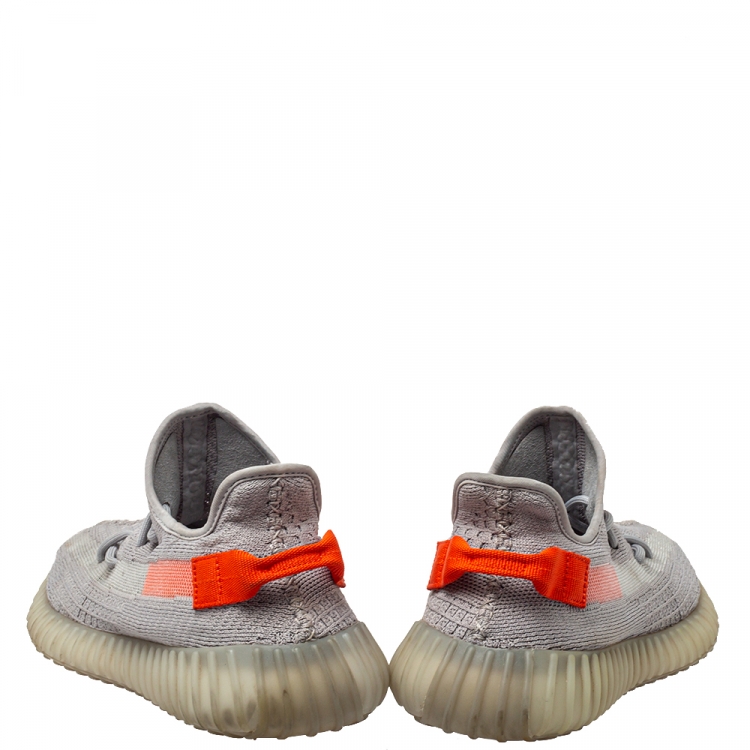 Pre Owned Yeezy x Adidas Grey Knit Fabric Boost 350 V2 Tail Light Sneakers Size 43 1/3