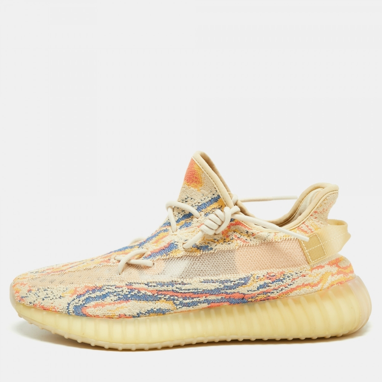 Pre Owned Yeezy Multicolor Knit Fabric Boost-350-v2-Mx-Oat Sneakers Size 45 1/3
