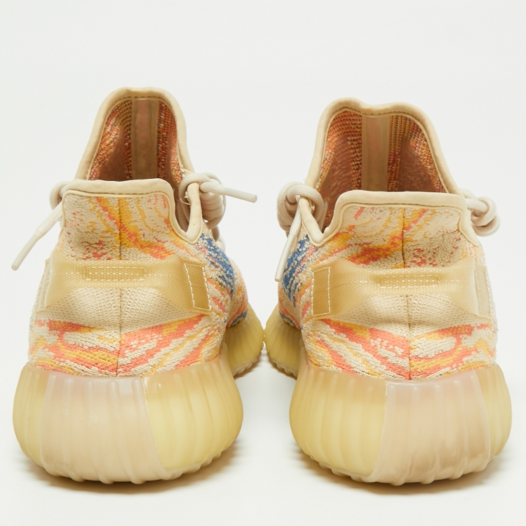 Pre Owned Yeezy Multicolor Knit Fabric Boost-350-v2-Mx-Oat Sneakers Size 45 1/3