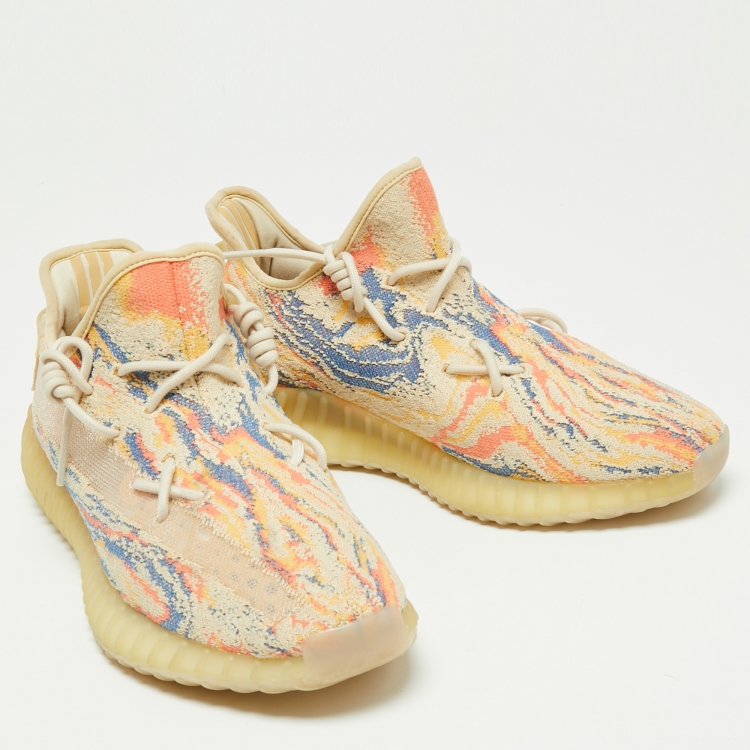 Pre Owned Yeezy Multicolor Knit Fabric Boost-350-v2-Mx-Oat Sneakers Size 45 1/3
