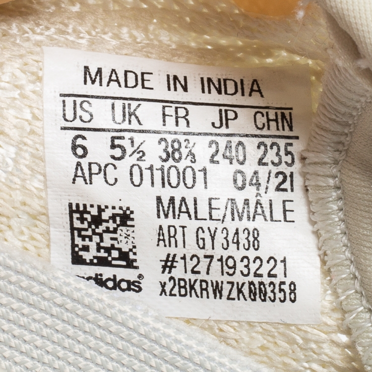 Pre Owned Yeezy x Adidas Off-White Knit Fabric Boost 350 V2 Light Low-Top Sneakers Size 38 2/3