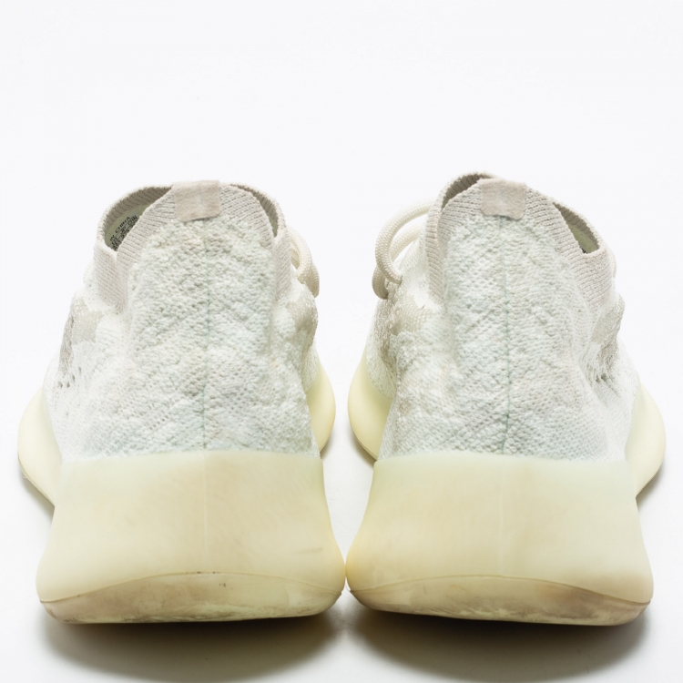 Pre Owned Yeezy x Adidas White Knit Fabric Boost 380 Calcite Glow Sneakers Size 43 1/3