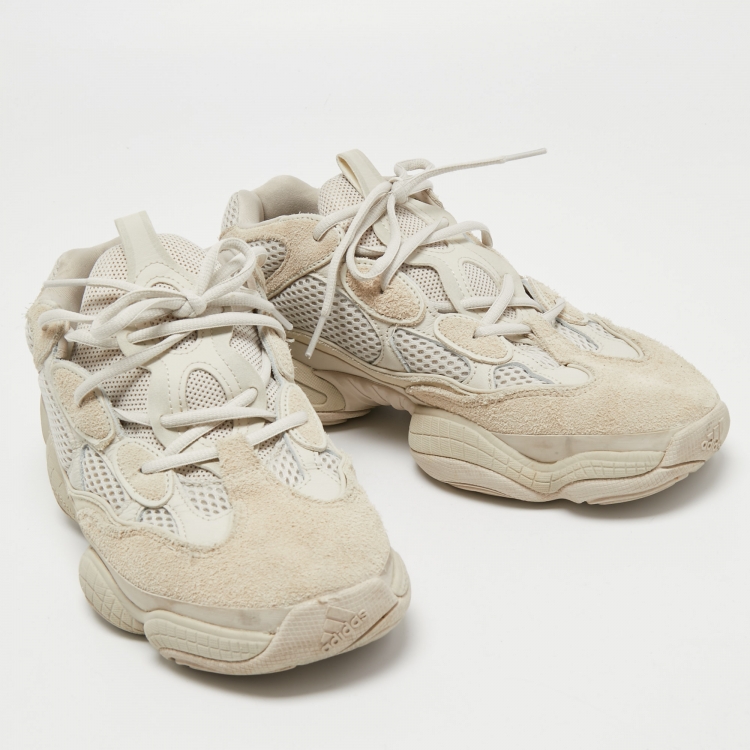 Pre Owned Yeezy x Adidas Off White Mesh and Suede 500 Blush Sneakers Size 44 2/3