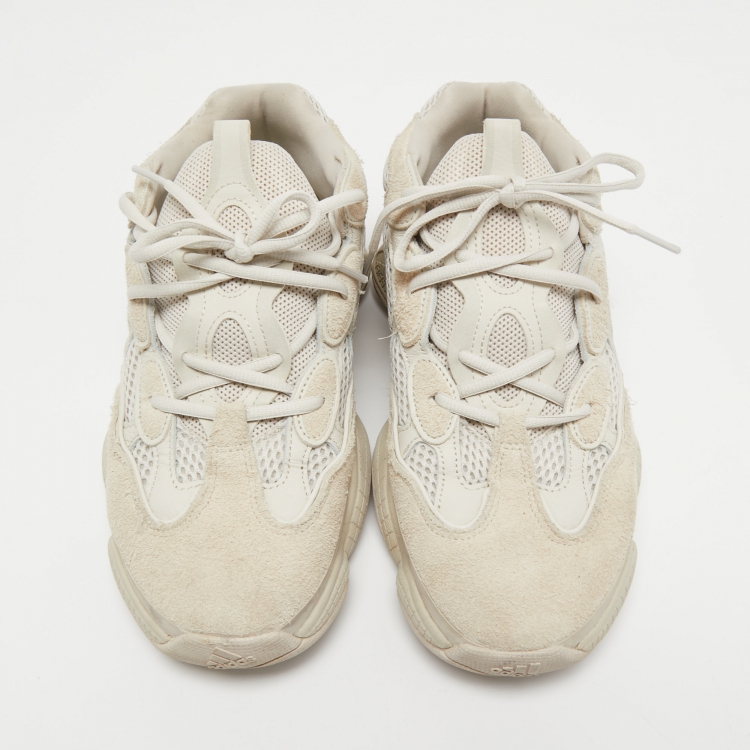 Pre Owned Yeezy x Adidas Off White Mesh and Suede 500 Blush Sneakers Size 44 2/3