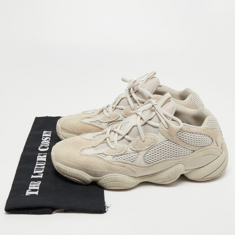 Pre Owned Yeezy x Adidas Off White Mesh and Suede 500 Blush Sneakers Size 44 2/3