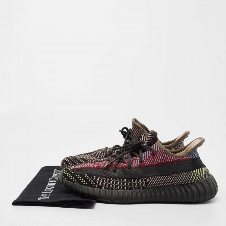 Pre Owned Yeezy x Adidas Multicolor Knit Fabric Boost 350 V2 Yecheil Non-Reflective Sneakers Size 42 2/3