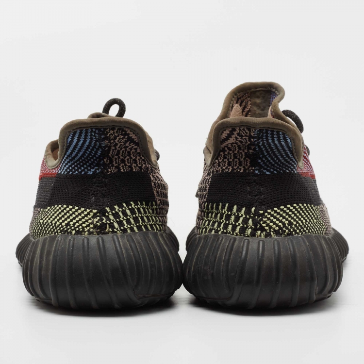 Pre Owned Yeezy x Adidas Multicolor Knit Fabric Boost 350 V2 Yecheil Non-Reflective Sneakers Size 42 2/3