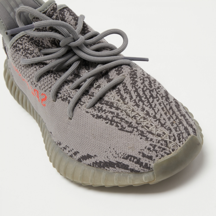 مملوكة مسبقًا Yeezy x Adidas Grey Knit Fabric Boost 350 V2 Beluga Sneakers Size 44 2/3