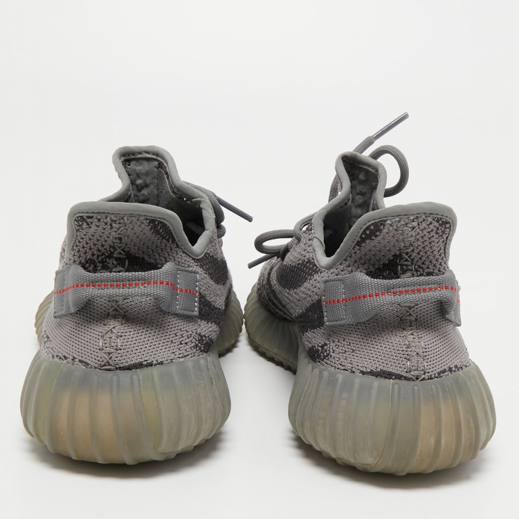 مملوكة مسبقًا Yeezy x Adidas Grey Knit Fabric Boost 350 V2 Beluga Sneakers Size 44 2/3