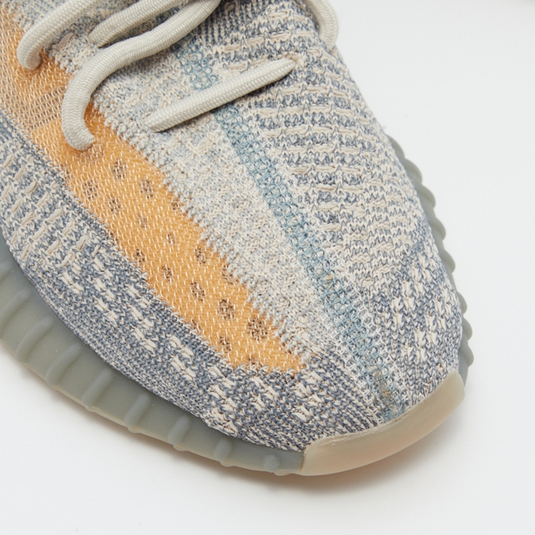 Pre Owned Yeezy x Adidas Blue/White Knit Fabric Boost 350 Israfil Sneakers Size 41 1/3
