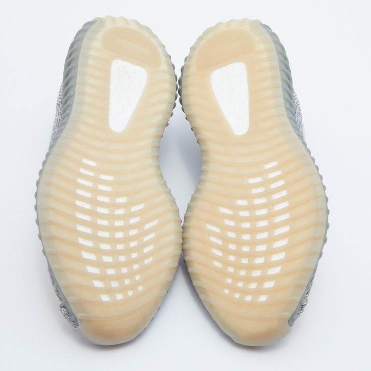Pre Owned Yeezy x Adidas Blue/White Knit Fabric Boost 350 Israfil Sneakers Size 41 1/3