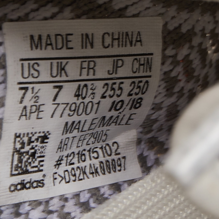 Pre Owned Yeezy x Adidas White/Grey Fabric Boost 350 V2 Citrin Sneakers Size 40 2/3