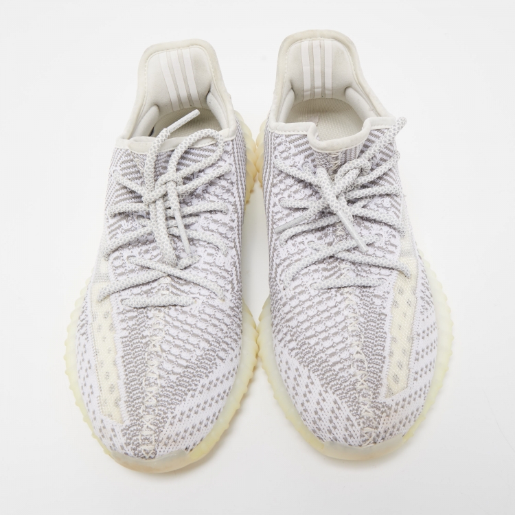 Pre Owned Yeezy x Adidas White/Grey Fabric Boost 350 V2 Citrin Sneakers Size 40 2/3