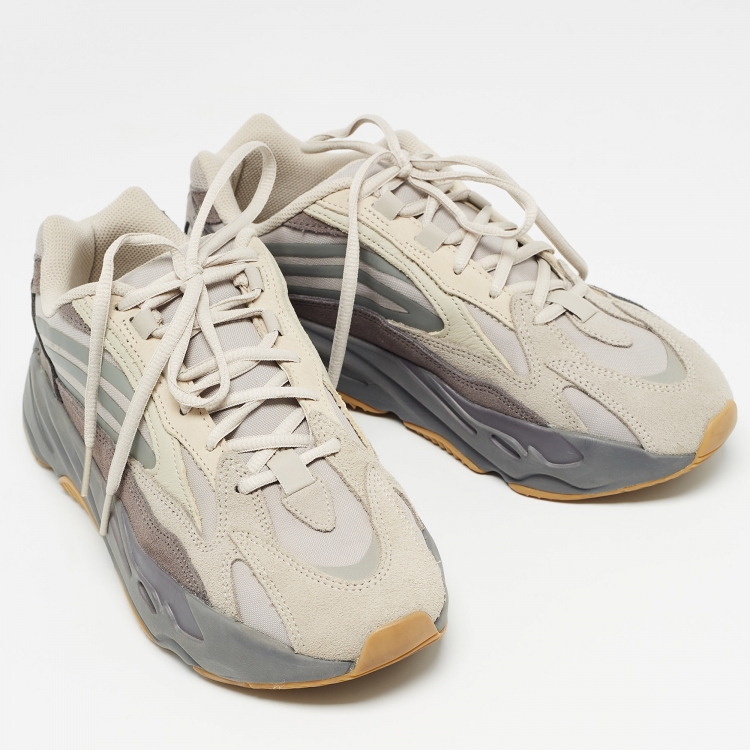 Pre Owned Yeezy x Adidas Tricolor Suede and Mesh Boost 700 Inertia Sneakers Size 42.5