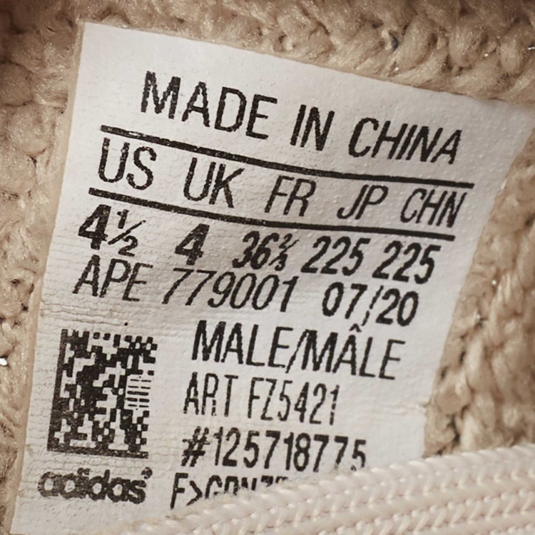 Pre Owned Yeezy x Adidas Grey/White Knit Fabric Boost 350 V2 Israfil Sneakers Size 36 2/3