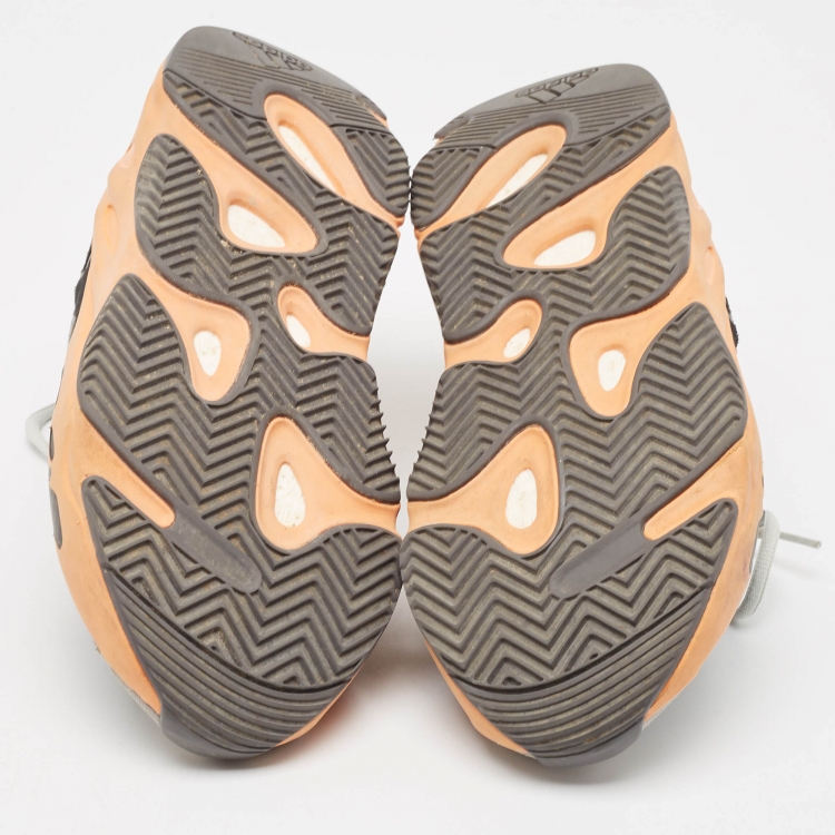 Pre Owned Yeezy x Adidas Multicolor Suede and Mesh Boost 700 Wash Orange Sneakers Size 44 2/3 