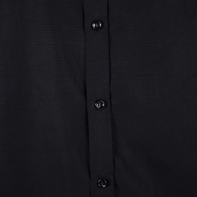 Pre Owned Yves Saint Laurent Paris Black Button Front Long Sleeve Shirt 4XL