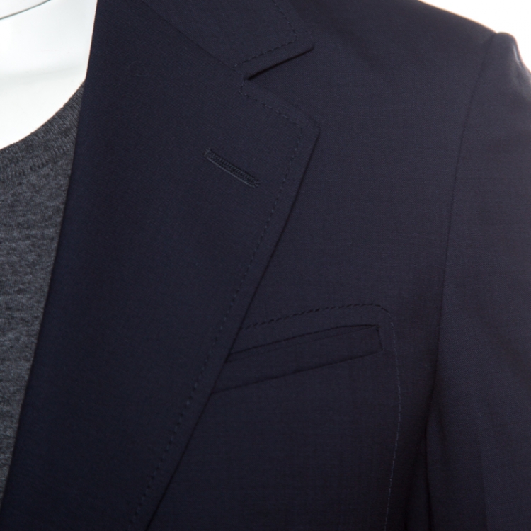 Pre Owned Yves Saint Laurent Navy Blue Wool Tailored Suit M