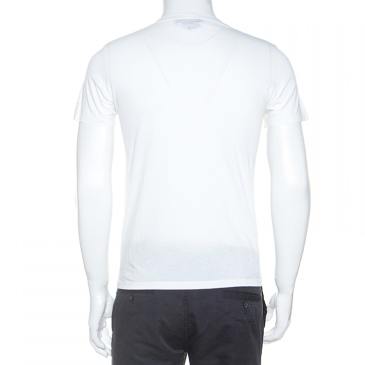 Pre Owned Yves Saint Laurent White Logo Print Cotton Dubai Exclusive T-Shirt M 