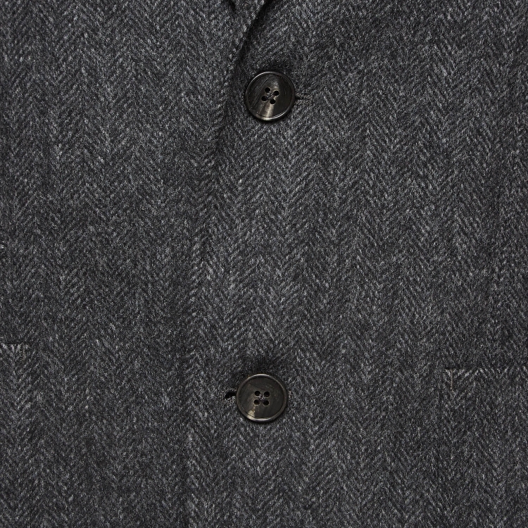 Pre Owned Z Zegna Grey Herringbone Wool Blend Blazer M