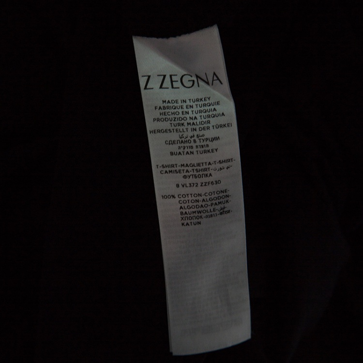 Pre Owned Z Zegna Navy Blue Pentagon Flock Printed Short Sleeve T-Shirt XL