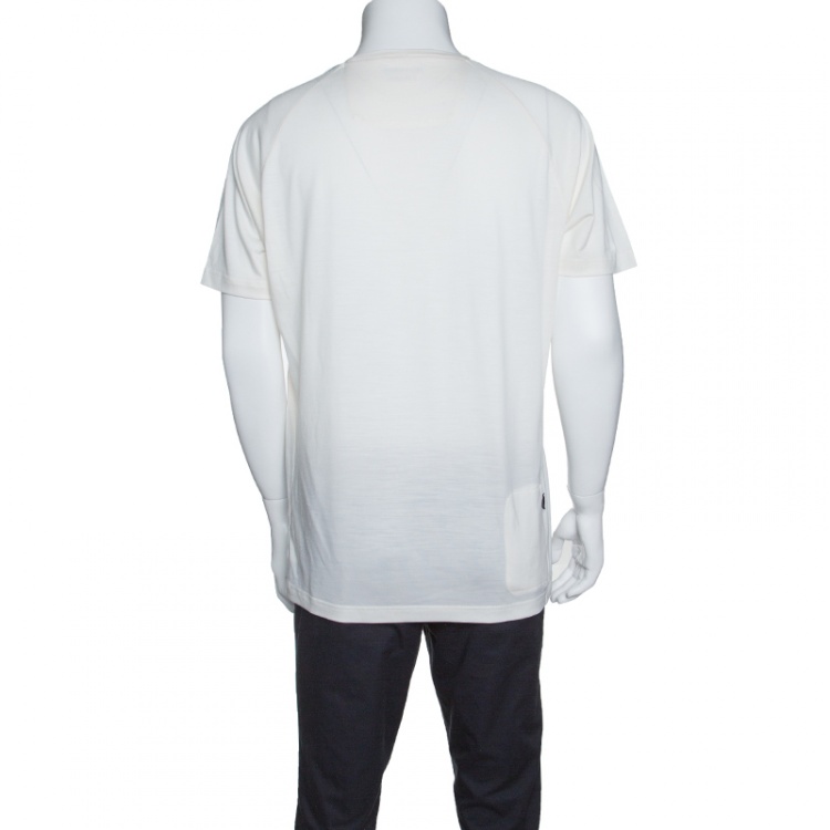 Pre Owned Z Zegna Techmerino Cream Wool Jersey Raglan Sleeve T-Shirt XL