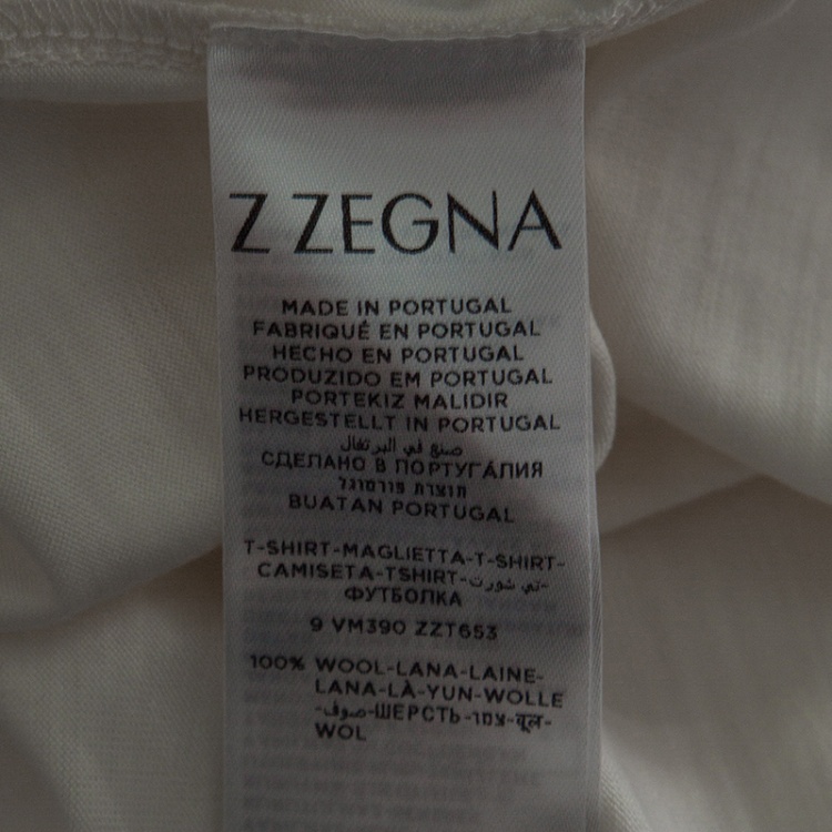 Pre Owned Z Zegna Techmerino Cream Wool Jersey Raglan Sleeve T-Shirt XL