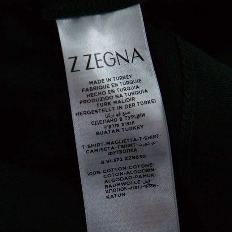 Pre Owned Z Zegna Green Pentagon Flock Printed Short Sleeve T-Shirt XL