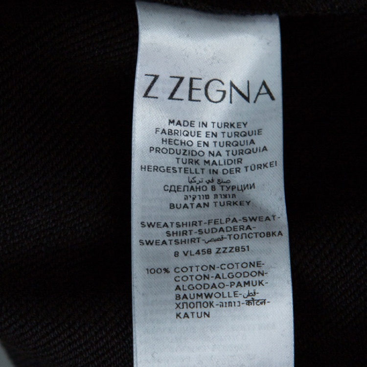 Pre Owned Z Zegna Black Chevron Print Sweatshirt L