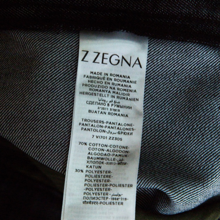 Pre Owned Z Zegna Black Denim Straight Fit Jeans M