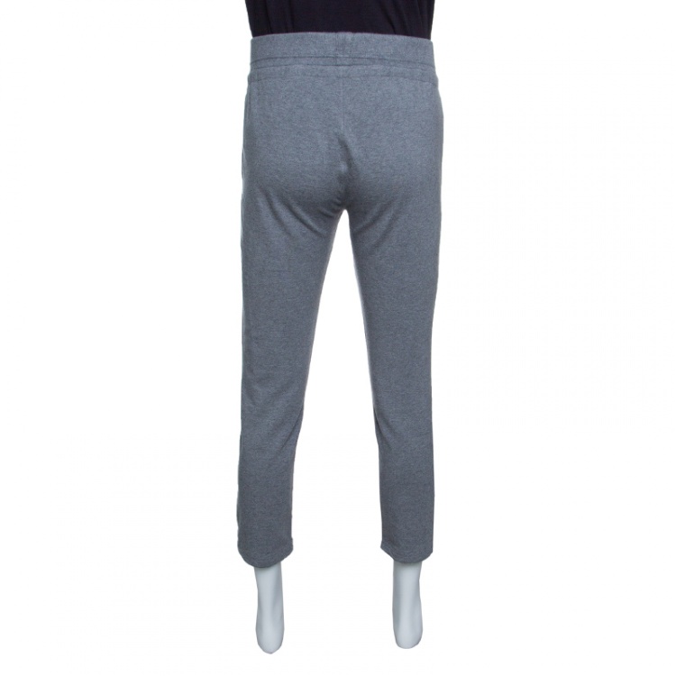 Pre Owned Z Zegna Grey Drawstring Detail Track Pants M